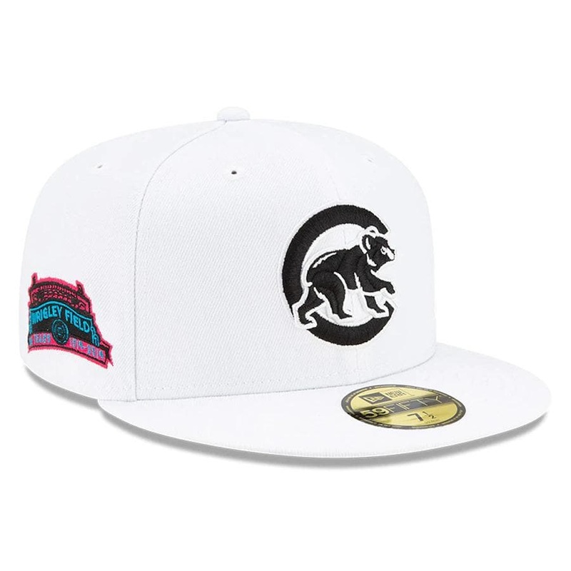 New Era White Chicago Cubs Floral Undervisor 59FIFTY Fitted Hat