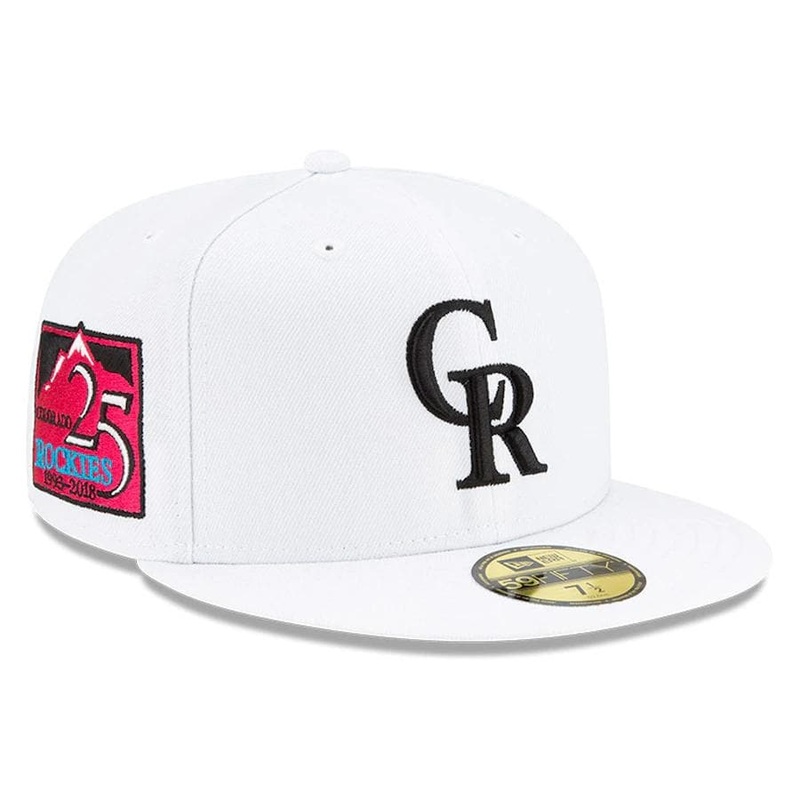 New Era White Colorado Rockies Floral Undervisor 59FIFTY Fitted Hat