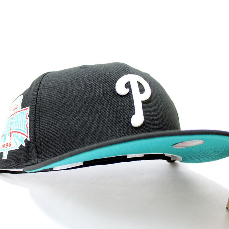 Philadelphia Phillies 1996 All-Star Game 59Fifty New Era Fitted Cap (Black Teal Under Brim) 7