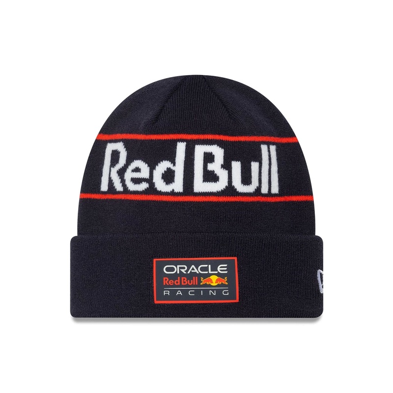 Red Bull Racing Team Wordmark Dark Blue Cuff Knit Beanie Hat OSFM