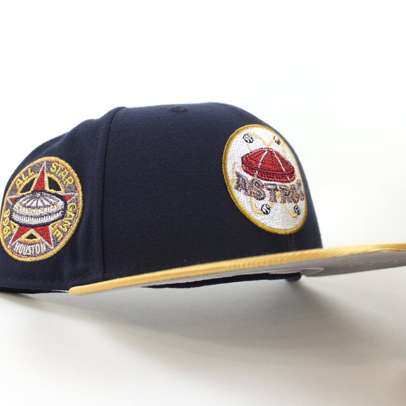 Houston Astros 1968 All Star Game New Era 59Fifty Fitted Hat (Navy Metallic Gold Gray Under Brim) 7