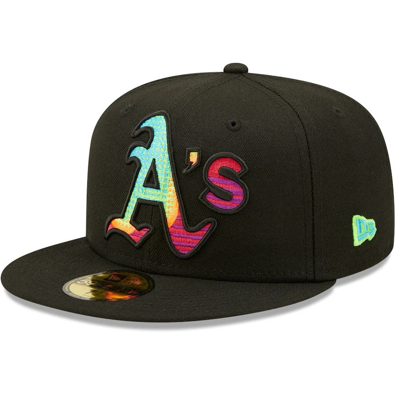 New Era Black Oakland Athletics Neon Fill 59FIFTY Fitted Hat