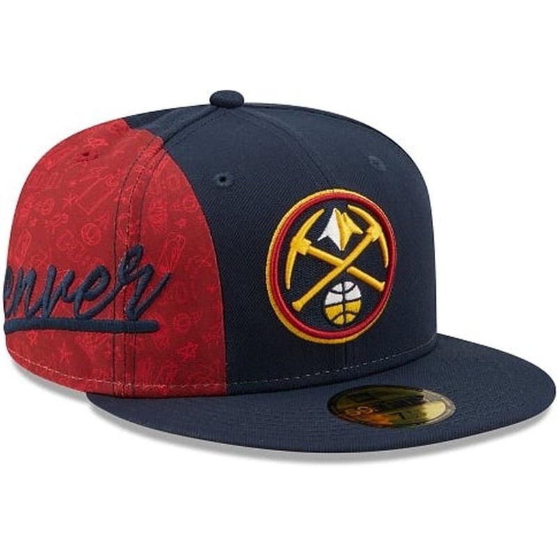 New Era Denver Nuggets Side City Doodle 2022 59fifty Fitted Hat