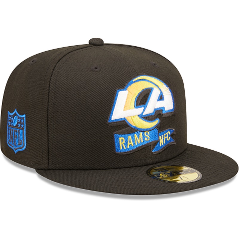 New Era Los Angeles Rams 2022 Sideline Black 59FIFTY Fitted Hat