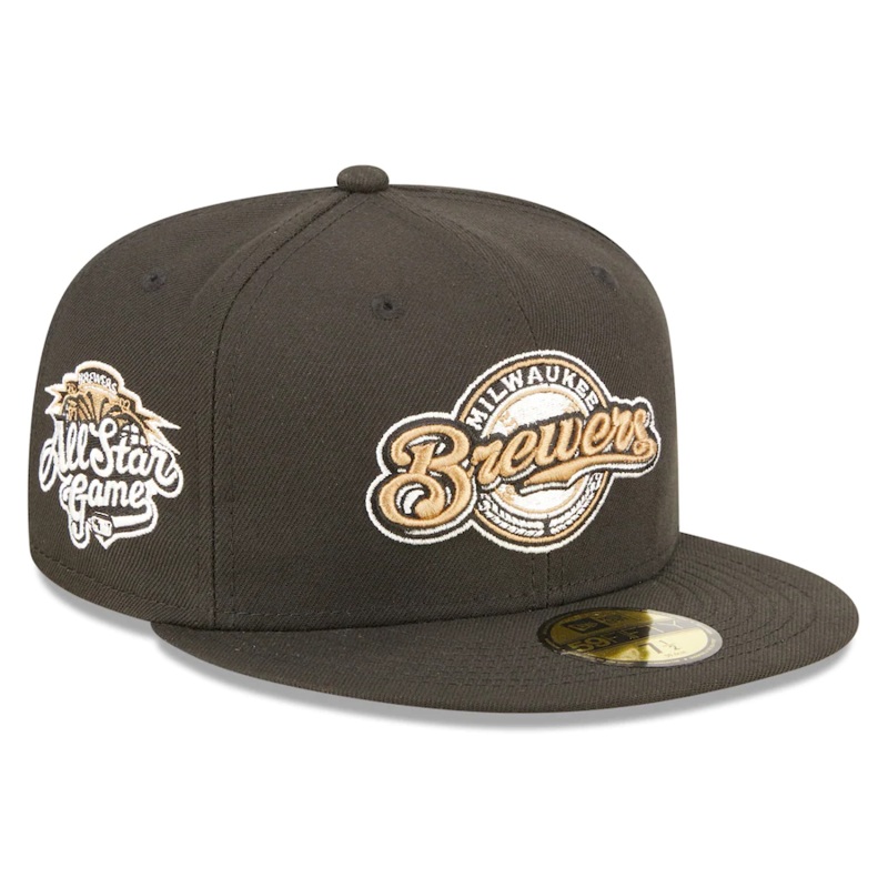 New Era Milwaukee Brewers Black 2002 All-Star Game Wheat Undervisor 59FIFTY Fitted Hat