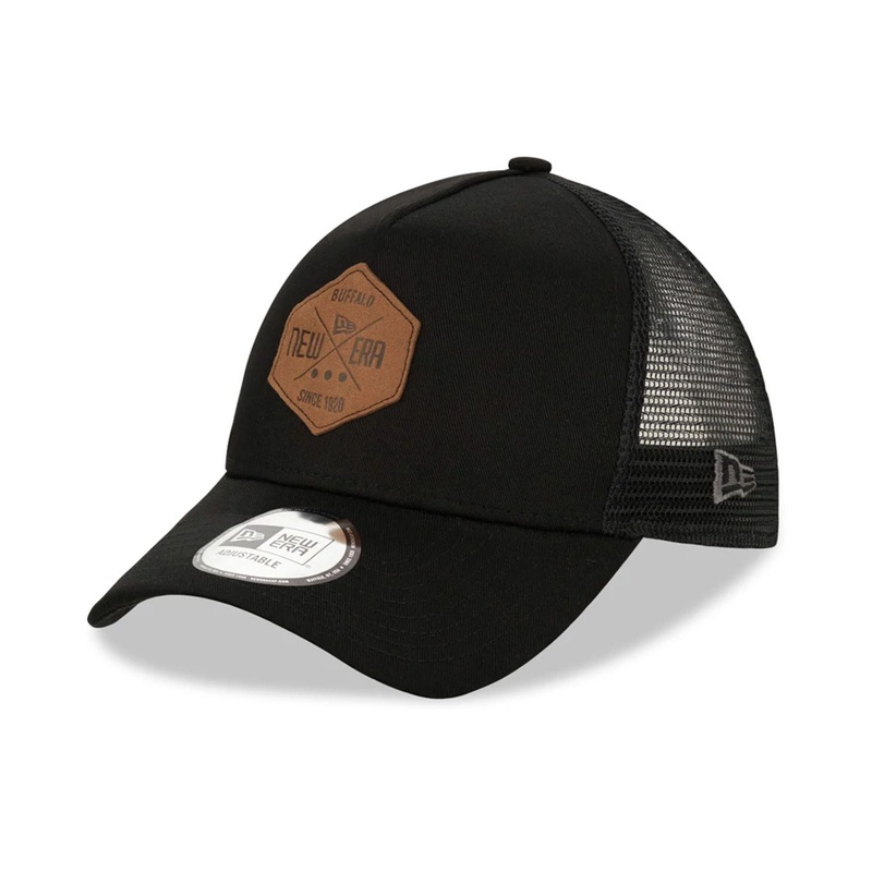 New Era Patch Black A-Frame Trucker Cap OSFM