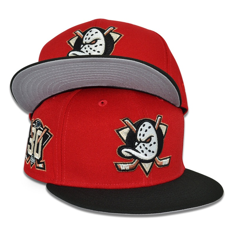 Anaheim Ducks “PAIN 101” Exclusive New Era 59Fifty Fitted Hat – Scarlet/Black 6 7/8