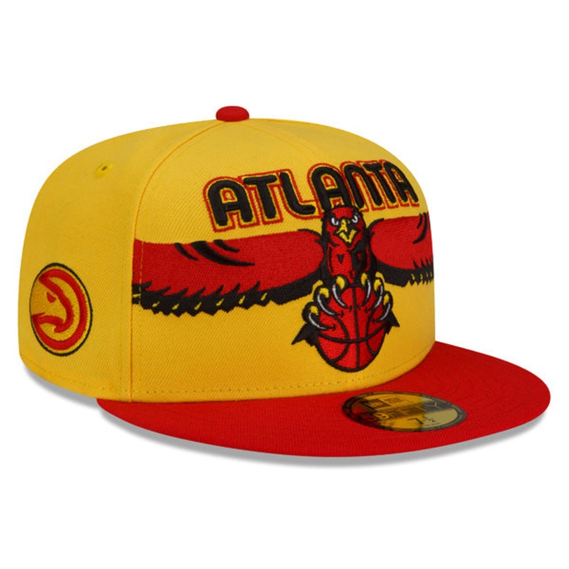 Atlanta Hawks New Era NBA 2022 CITY EDITION Official 59Fifty Fitted Hat – Yellow/Red 8 1/8
