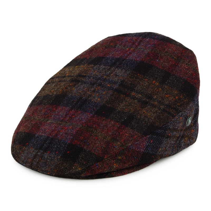 City Sport Donegal Tweed Flat Cap – Burgundy-Black 55