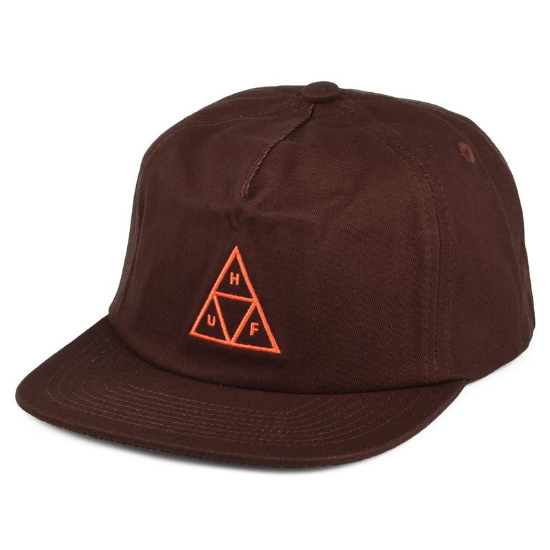 HUF Triple Triangle Unstructured Snapback Cap – Brown Adjustable