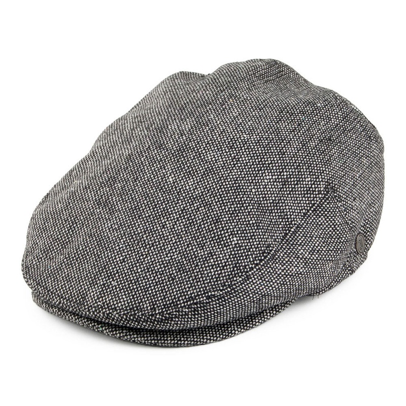 Jaxon & James Marl Tweed Flat Cap – Black S