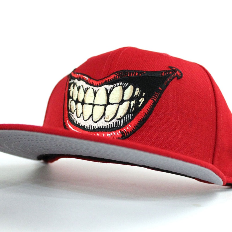 JOKER SMILE Marvel/DC Comics New Era 59Fifty Fitted Hat (Red Gray Under Brim) 7