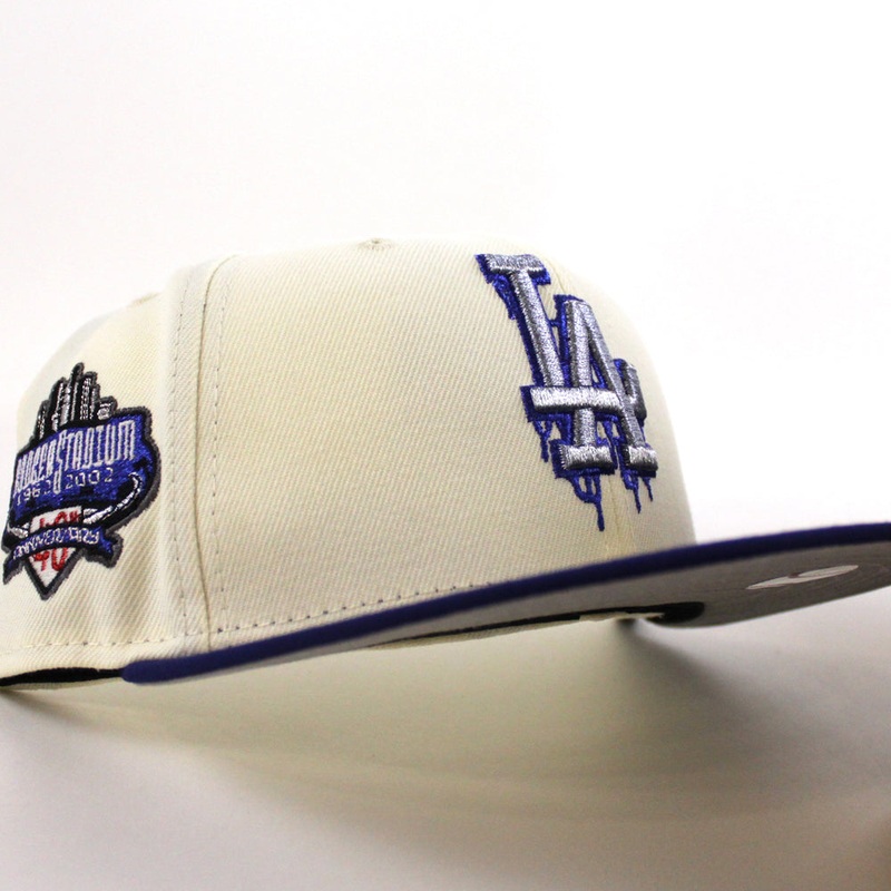 Los Angeles Dodgers I Bleed Dodger Blue 40th Anniversary New Era 59Fifty Fitted Hat (Chrome White Royal Blue Gray Under Brim) 6 7/8