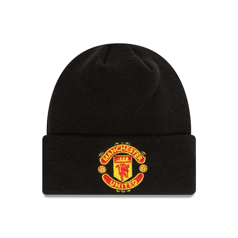 Manchester United FC Youth Black Cuff Knit Beanie Hat Child