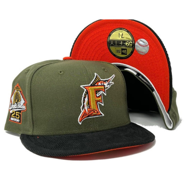 New Era Florida Marlins Corduroy Brim Pack 25th Anniversary 59FIFTY Fitted Hat