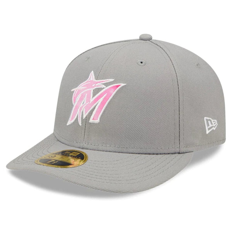 New Era Miami Marlins Gray 2022 Mother’s Day On-Field Low Profile 59FIFTY Fitted Hat