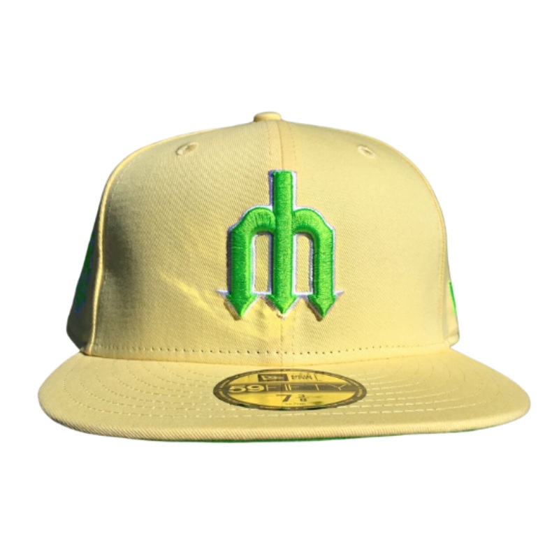 New Era Seattle Mariners Soft Yellow 50th All-Star Game Lime Green Undervisor 59FIFTY Fitted Hat
