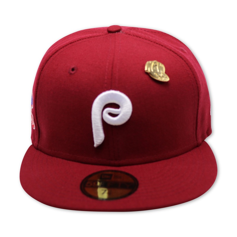 PHILADELPHIA PHILLIES (1980  WS “HISTORY”) NEW ERA 59FIFTY FITTED (GREEN UNDER VISOR) (WITH PIN) 67/8