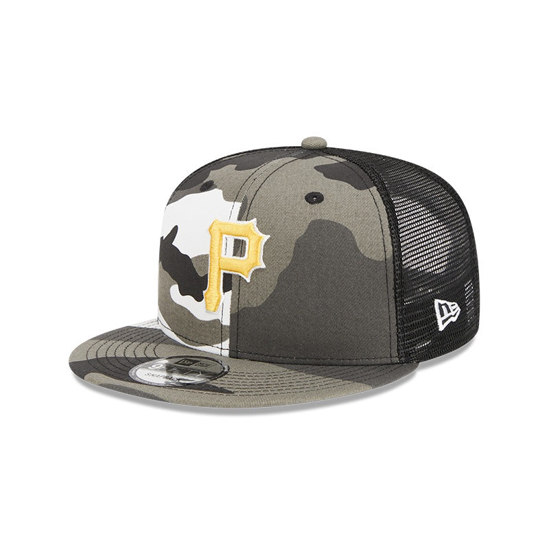 Pittsburgh Pirates New Era URBAN CAMO Mesh Trucker 9FIFTY Snapback Hat – Camo