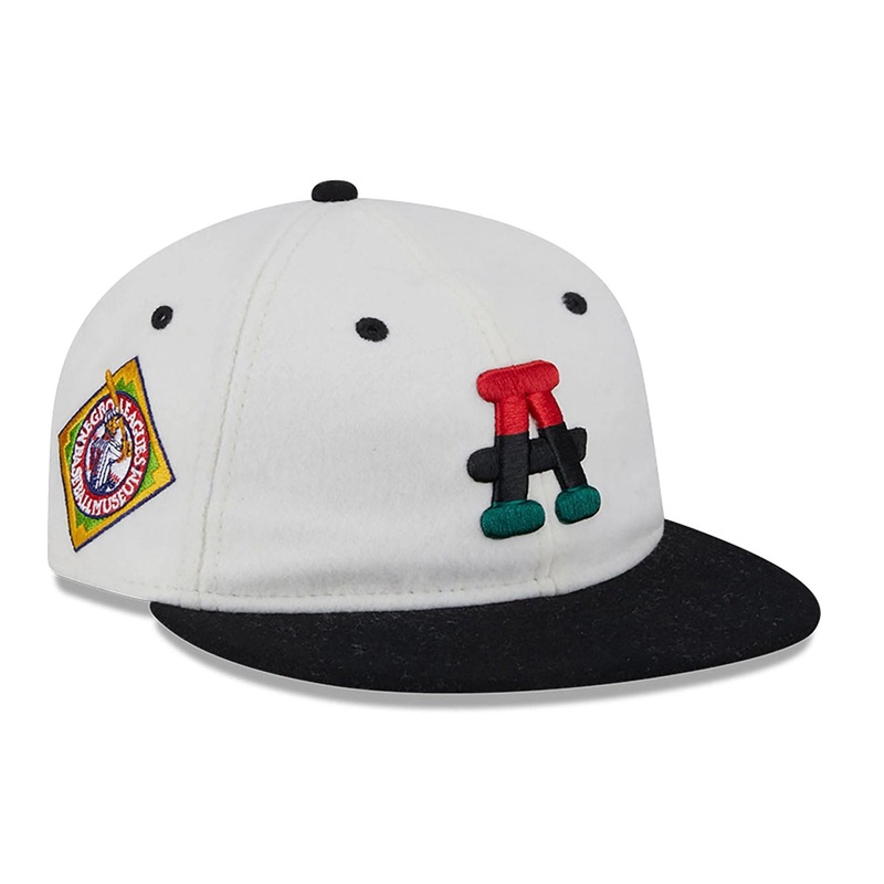 Atlanta Black Crackers Tri-Colour Logo White Retro Crown 9FIFTY Snapback Adjustable Cap OSFM