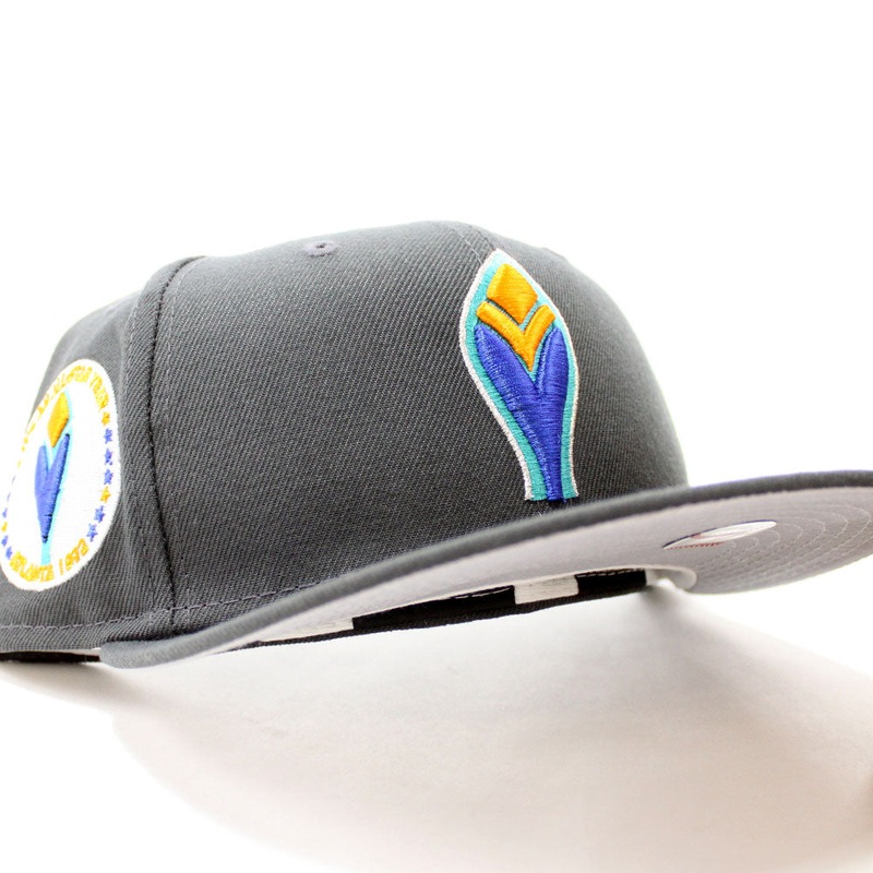 Atlanta Braves1972 All-Star Game New Era 59Fifty Fitted Hat (Glow in the Dark Dk Graph Gray Under Brim) 7