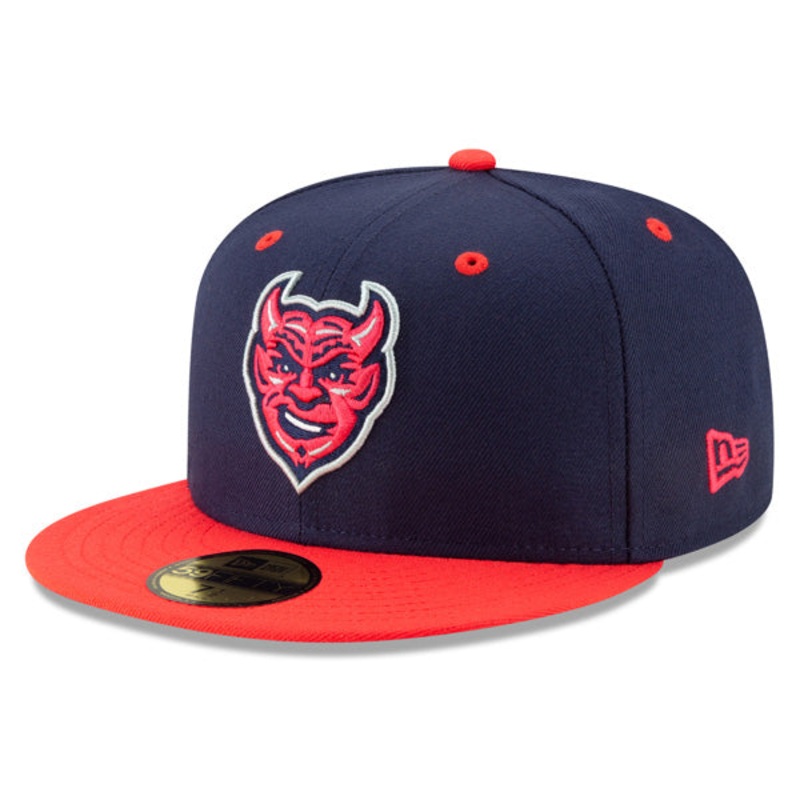 Iowa Cubs (Demonios) New Era Copa de la Diversion (FUN CUP) 59FIFTY Fitted Hat – Navy/Lava Red 6 7/8