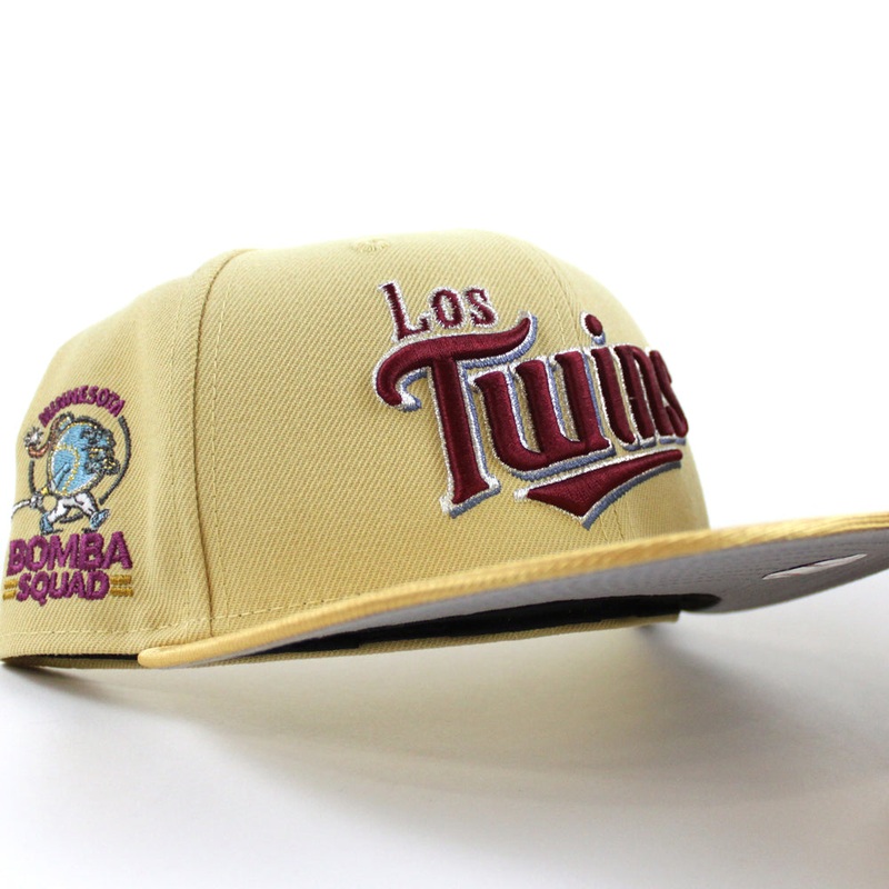 Minnesota Twins 1985 All Star Game New Era 59Fifty Fitted Hat (Vegas Gold Metallic Gold Gray Under Brim) 7