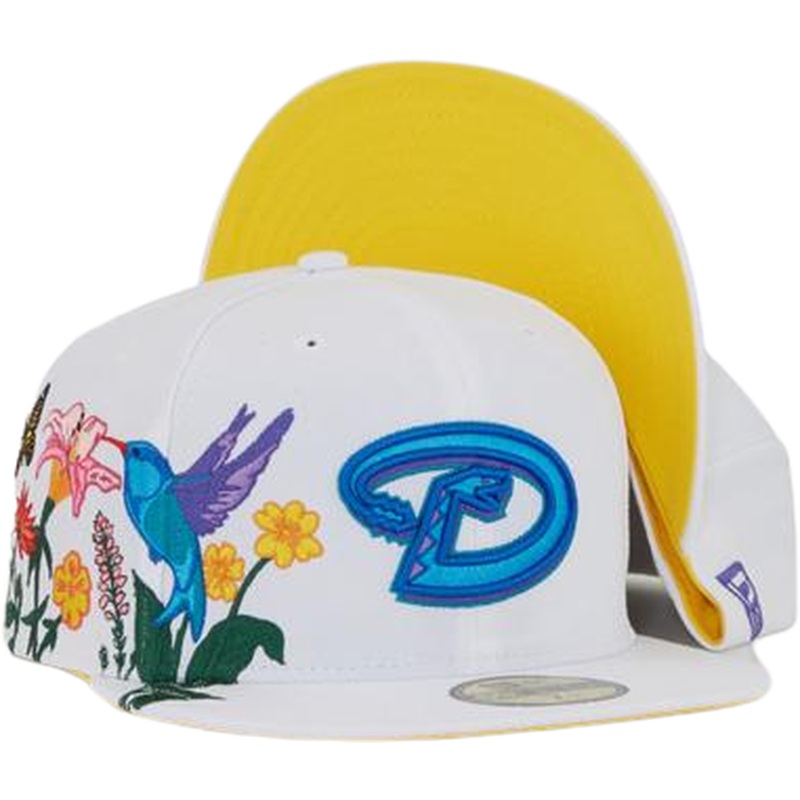 New Era Arizona Diamondbacks “White Blooming” Yellow Undervisor 59FIFTY Fitted Hat