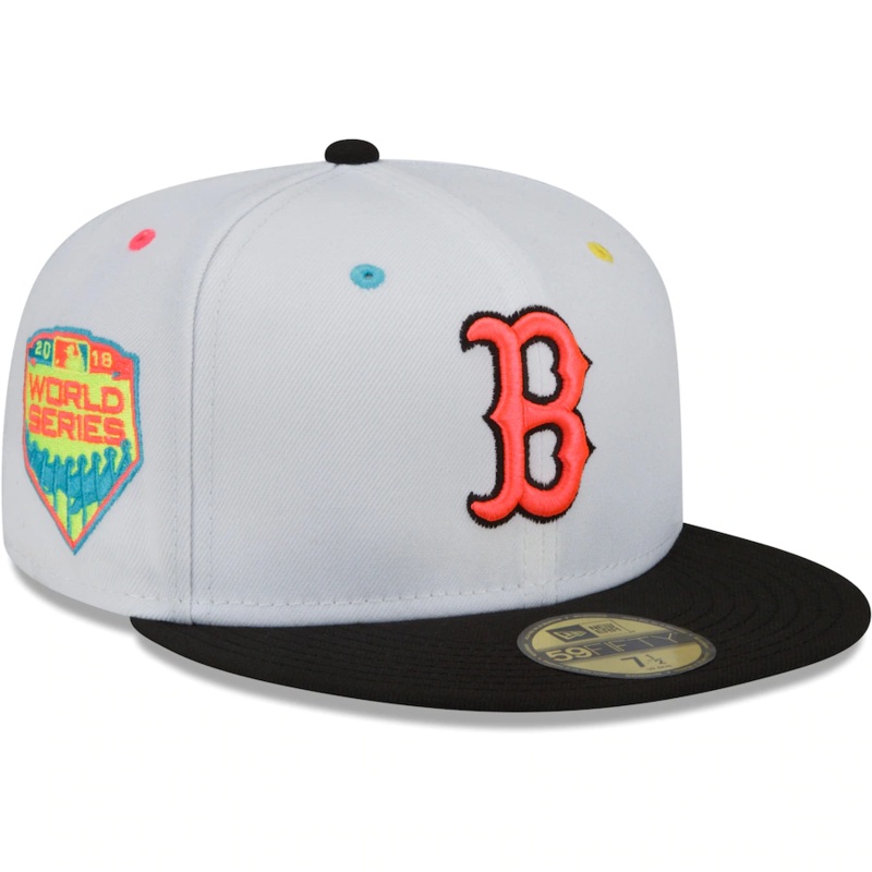 New Era Boston Red Sox White/Black 2018 World Series Champions Neon Eye 59FIFTY Fitted Hat
