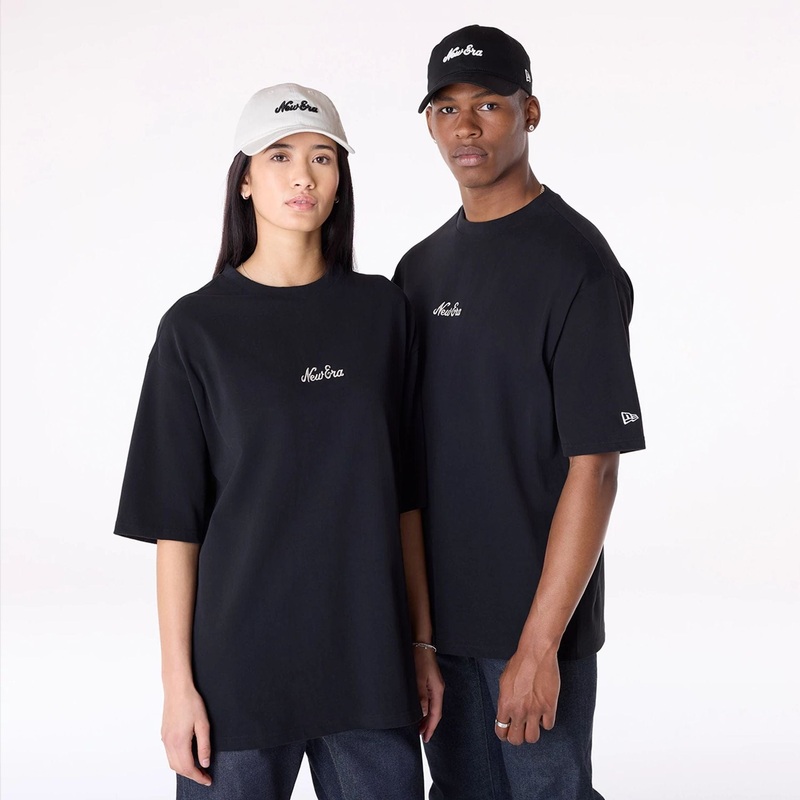 New Era Floral Graphic Black T-Shirt XS