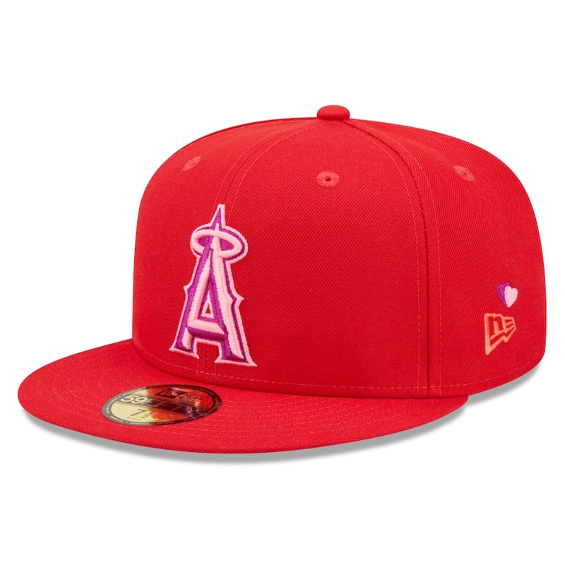 New Era Los Angeles Angels Red Purple Undervisor 59FIFTY Fitted Hat