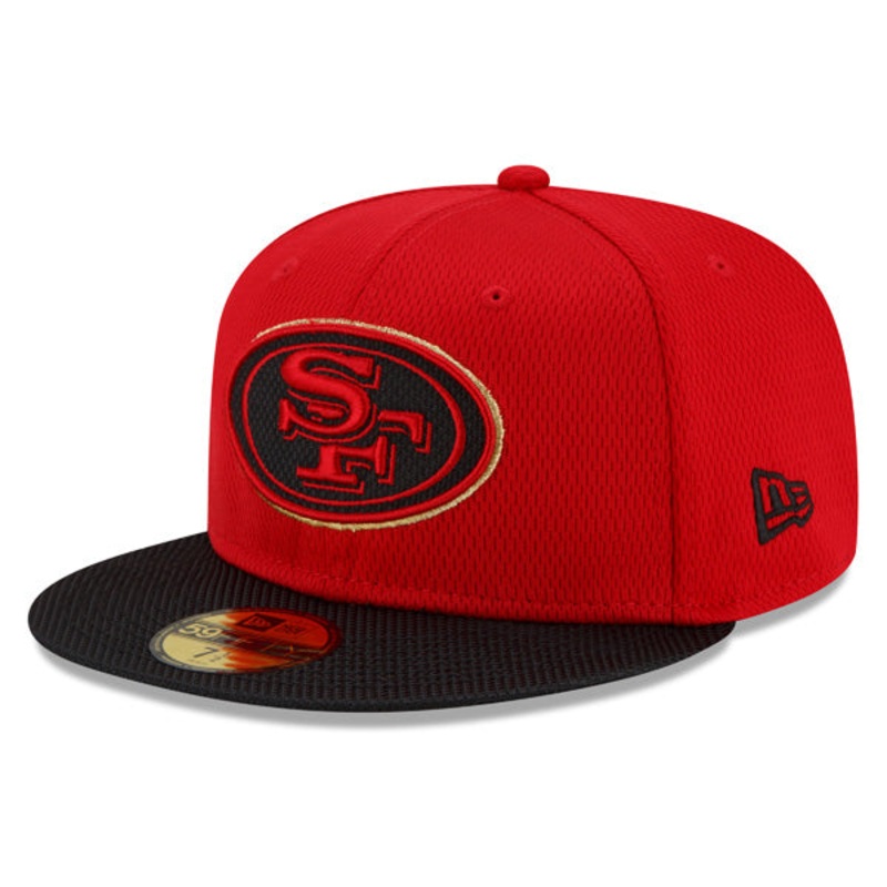 San Francisco 49ers New Era 2021 NFL Official Sideline ROAD 59FIFTY Fitted Hat – Red/Black 6 7/8