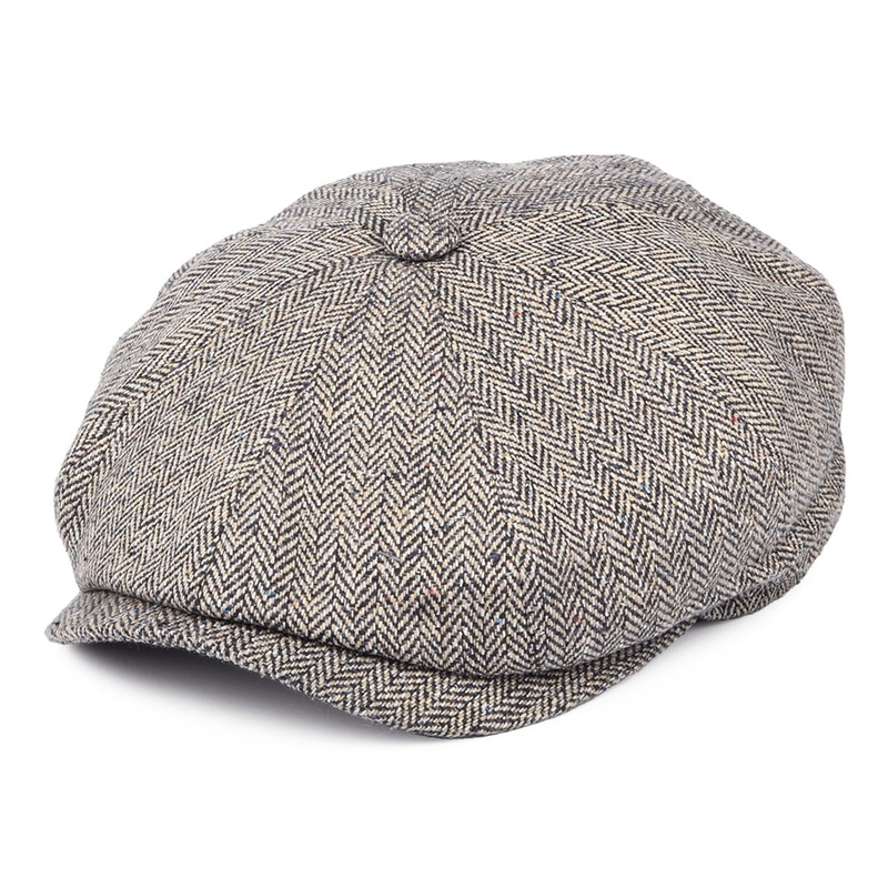 Stetson Hats Hatteras Silk Newsboy Cap – Natural-Indigo 55