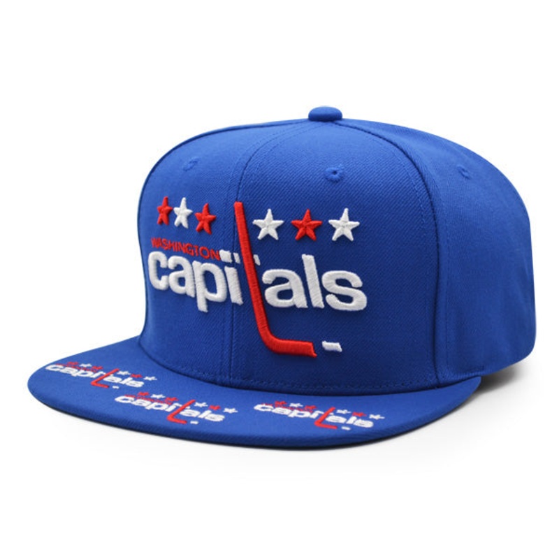 Washington Capitals Mitchell & Ness NHL HAT TRICK Snapback Adjustable Hat – Royal/Red