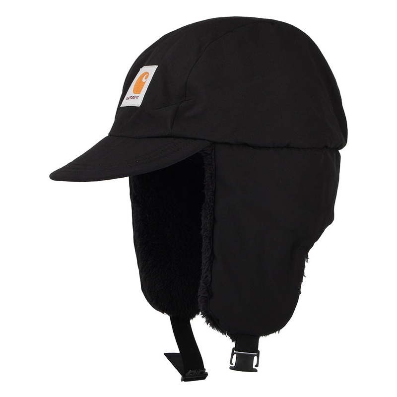 Carhartt WIP Hats Alberta Baseball Cap with Earflaps – Black Small/Medium