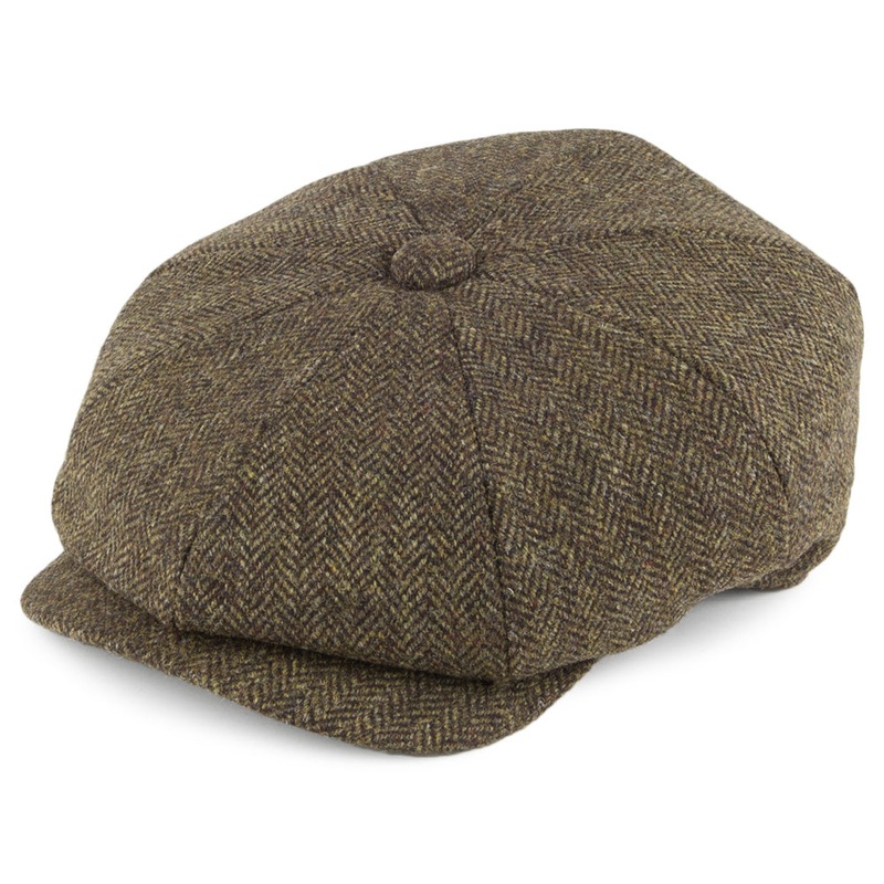 Christys Hats Country Tweed Herringbone Newsboy Cap – Olive S