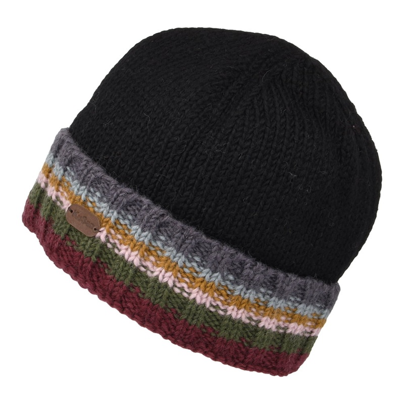 Kusan Turn Up Cuff Knit Beanie Hat – Black 1-Size