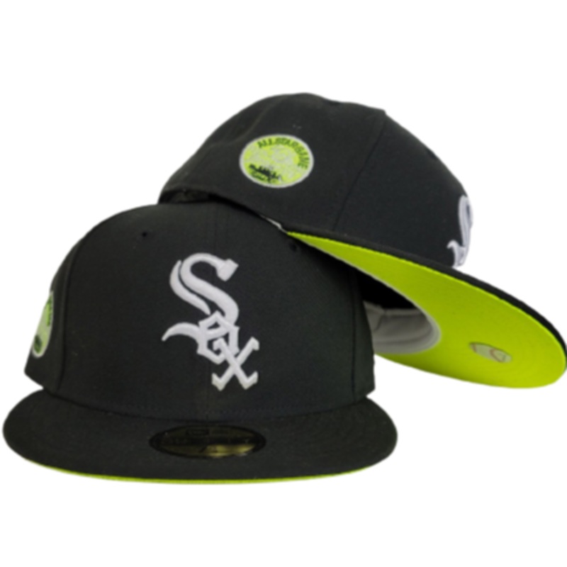 New Era Black Chicago White Sox Neon Green Bottom 50th Anniversary 59FIFTY Fitted Hat