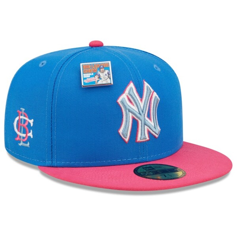 New Era MLB x Big League Chew  New York Yankees Curveball Cotton Candy Flavor Pack 59FIFTY Fitted Hat – Blue/Pink