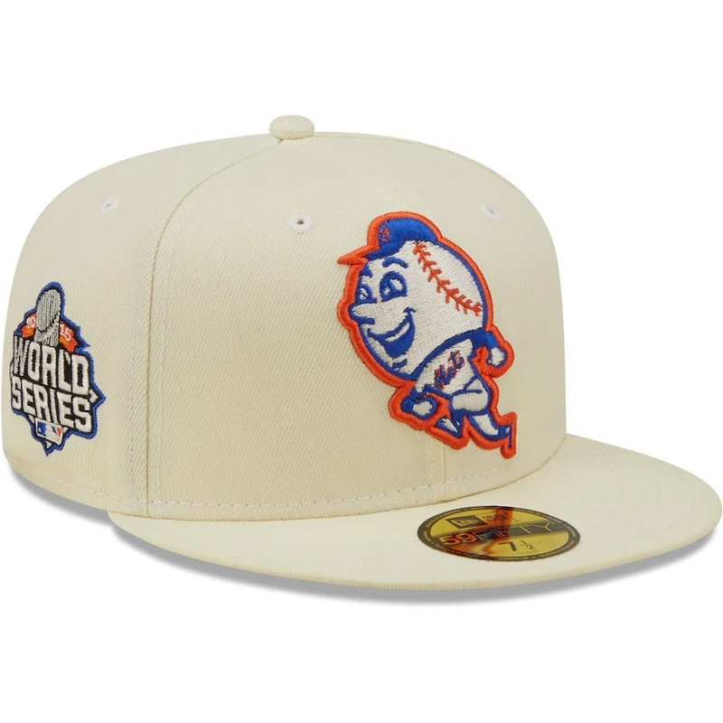 New Era New York Mets Cream 2015 World Series Chrome Alternate Undervisor 59FIFTY Fitted Hat