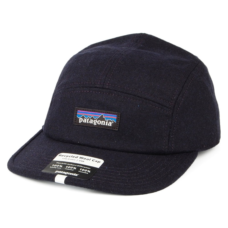 Patagonia Hats Recycled Wool 5 Panel Cap – Navy Blue Adjustable