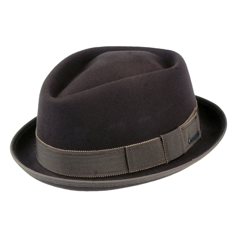 Stetson Hats Wool-Cashmere Diamond Crown Pork Pie Hat – Brown S