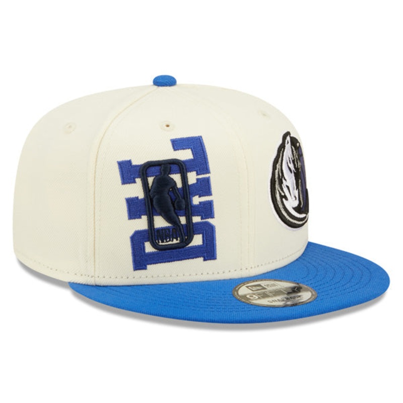 Dallas Mavericks New Era 2022 NBA Draft 9FIFTY Snapback Adjustable Hat – Cream/Blue