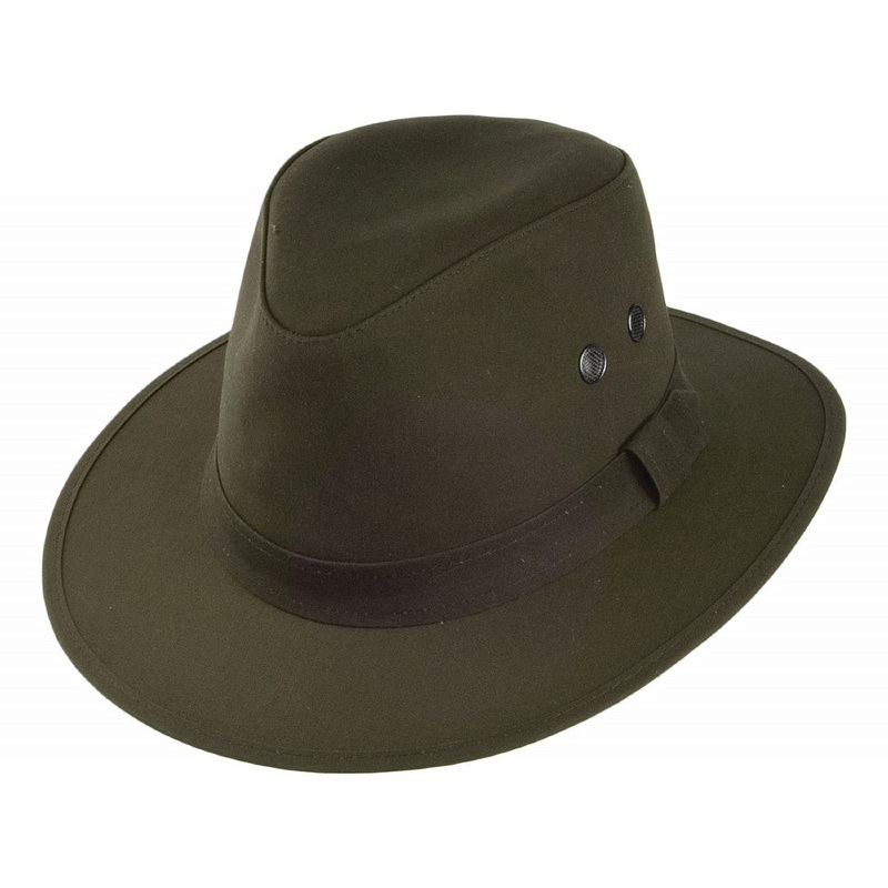 Failsworth Hats Waxed Drifter Water Repellent Fedora Hat – Olive S