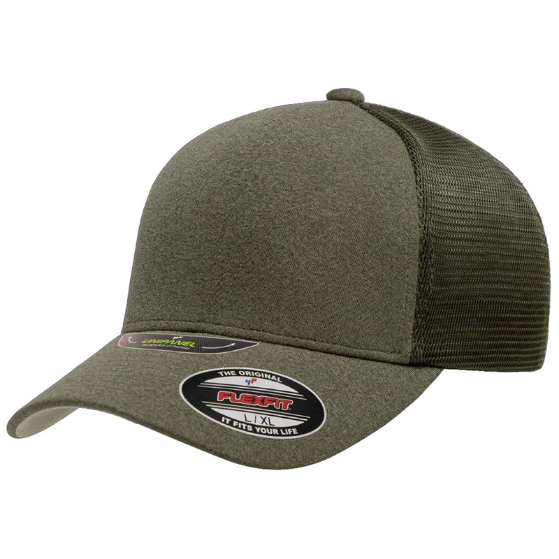 Flexfit Unipanel Heather Flex Hat – Olive S/M