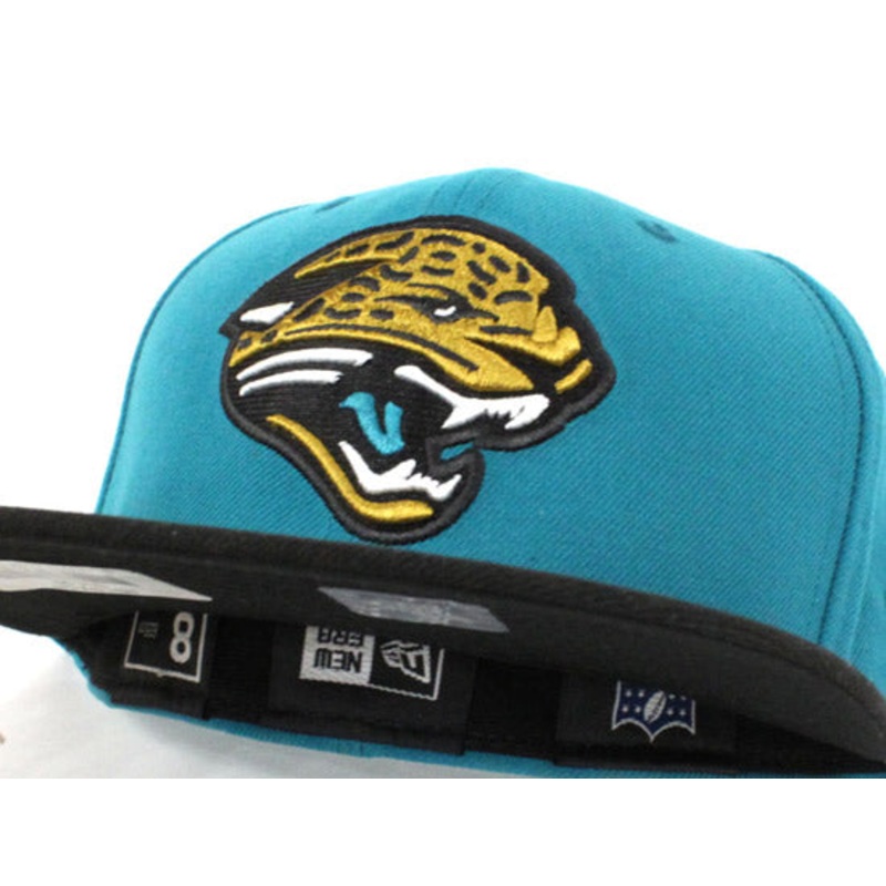 Jacksonville Jaguars NFL New Era 59Fifty Fitted Hat (Teal Black) 8