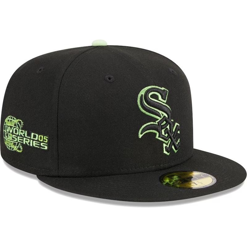 New Era Chicago White Sox Black/Lime Pastel Undervisor 2023 59FIFTY Fitted Hat