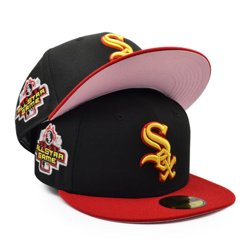 New Era Chicago White Sox Black/Yellow/Red 2003 All-Star Game Yellow Bottom 59FIFTY Fitted Hat