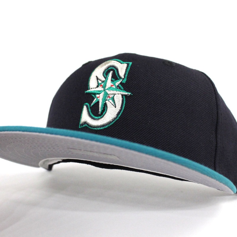 Seattle Mariners 1999-2003 New Era 59Fifty Fitted Hat (Retro Gray Under Brim) 7 7/8