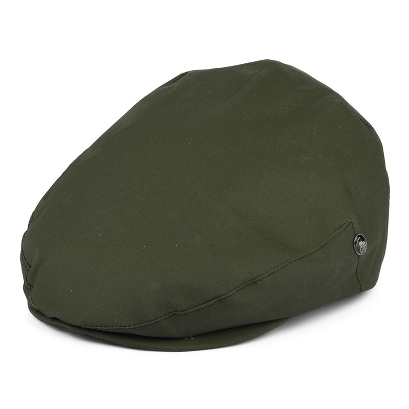 City Sport Millerain Waxed Cotton Flat Cap – Olive 55